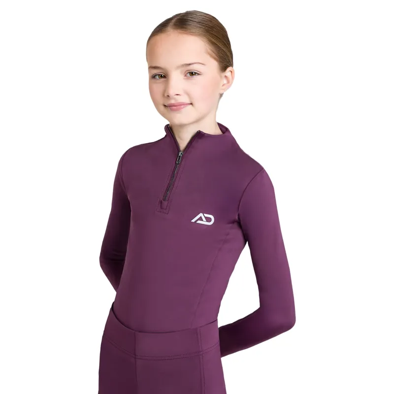 Aztec Diamond Young Rider Long Sleeve Junior Base Layer - Plum Pre-Order-4