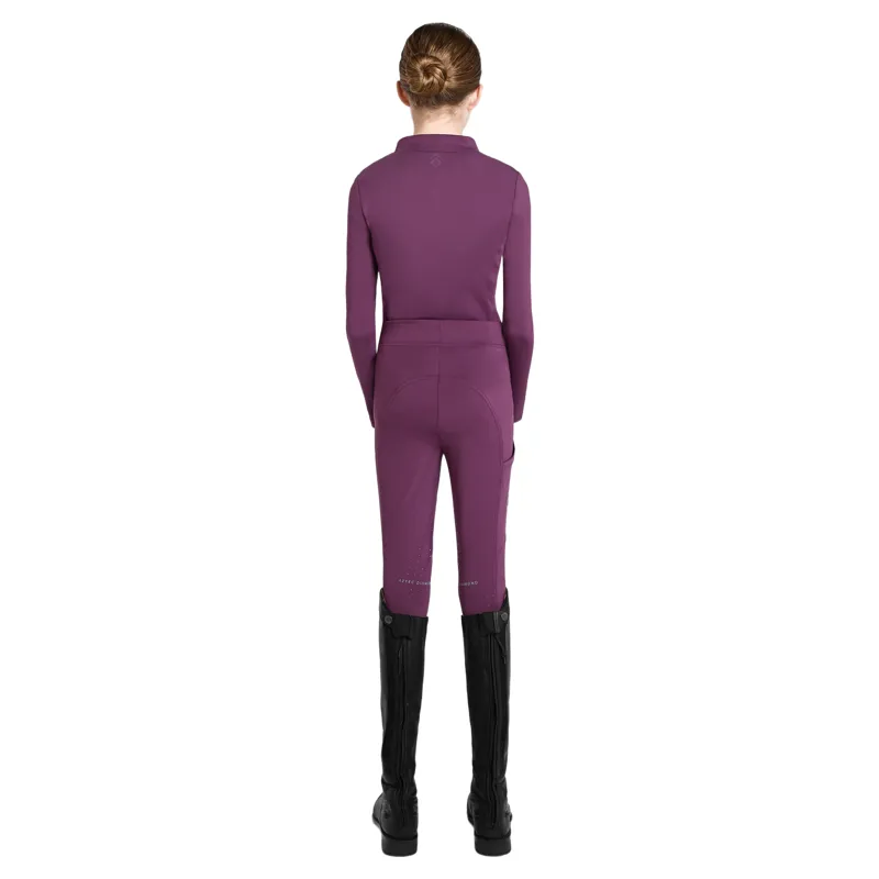 Aztec Diamond Young Rider Long Sleeve Junior Base Layer - Plum Pre-Order-5