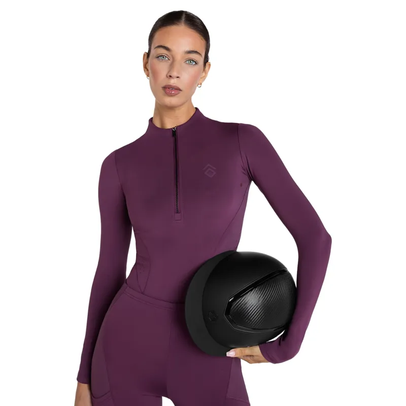 Aztec Diamond Core Long Sleeve Womens Base Layer - Plum Pre-Order-12