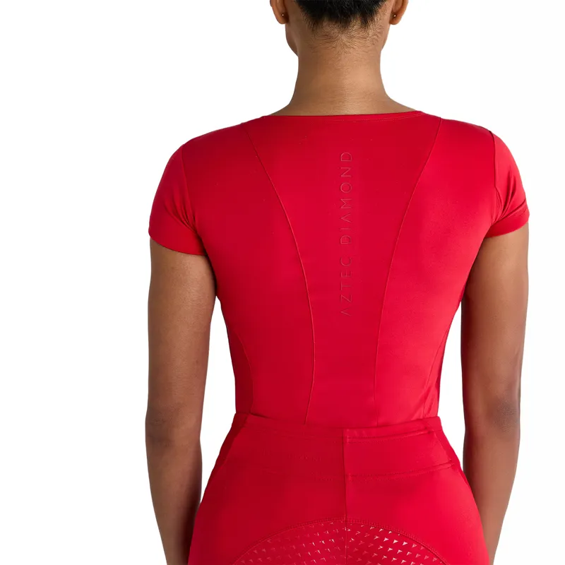 Aztec Diamond Core Womens Tech Short Sleeve Tee - Crimson-1