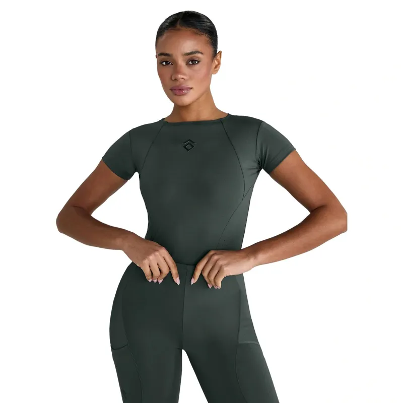 Aztec Diamond Core Womens Tech Short Sleeve Tee - Fern-1