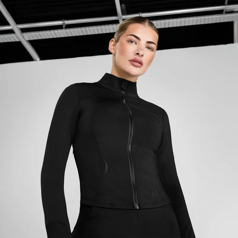 Aztec Diamond Define Ladies Fitted Cropped Jacket - Black-3