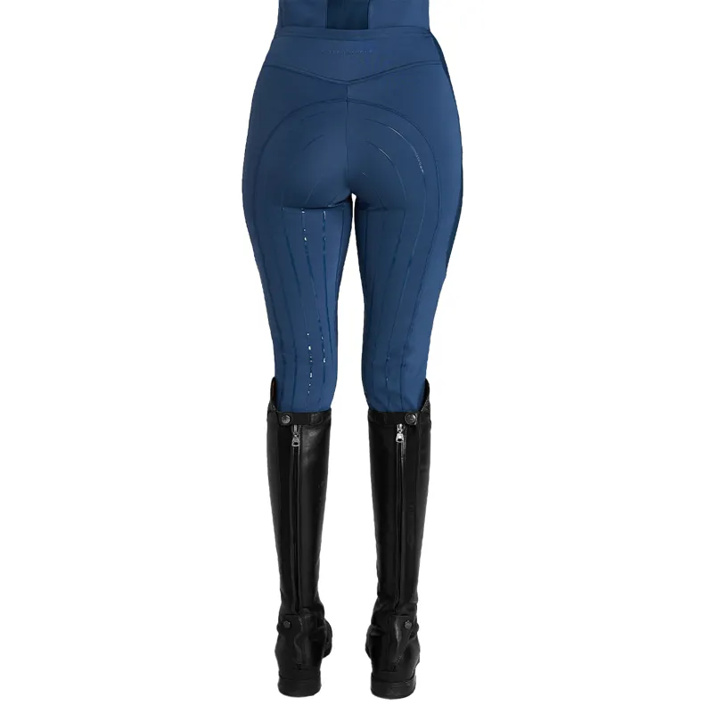 Aztec Diamond Define Full Grip Ladies Riding Leggings - Azul-5