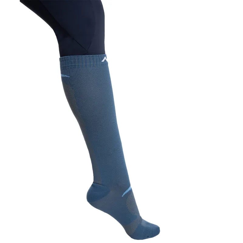 Aztec Diamond Define Ladies Riding Socks 2 Pack - Black/Azul-2