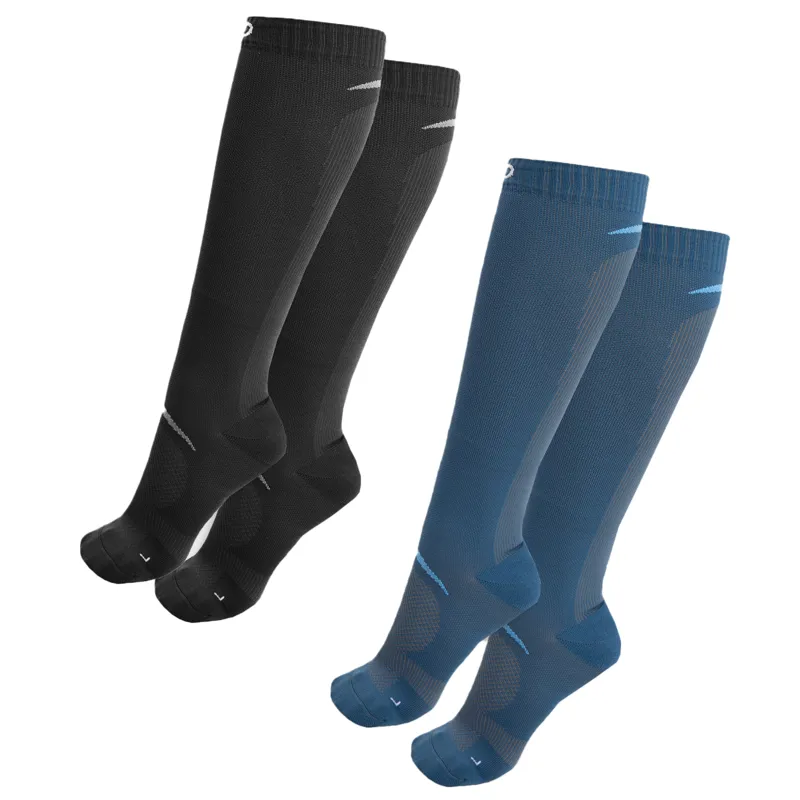 Aztec Diamond Define Ladies Riding Socks 2 Pack - Black/Azul