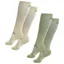 Aztec Diamond Define Ladies Riding Socks 2 Pack - Sage/Truffle