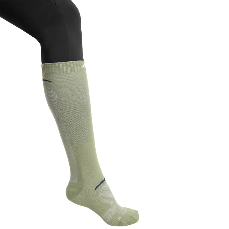 Aztec Diamond Define Womens Tall Riding Socks 2 Pack - Sage/Truffle-5