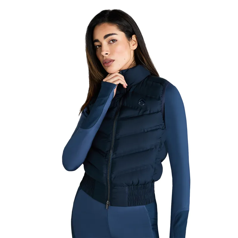 Aztec Diamond Lightweight Ladies Gilet - Navy-7