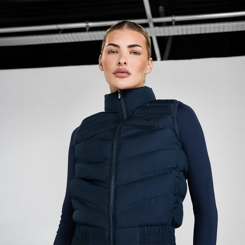 Aztec Diamond Lightweight Ladies Gilet - Navy-3
