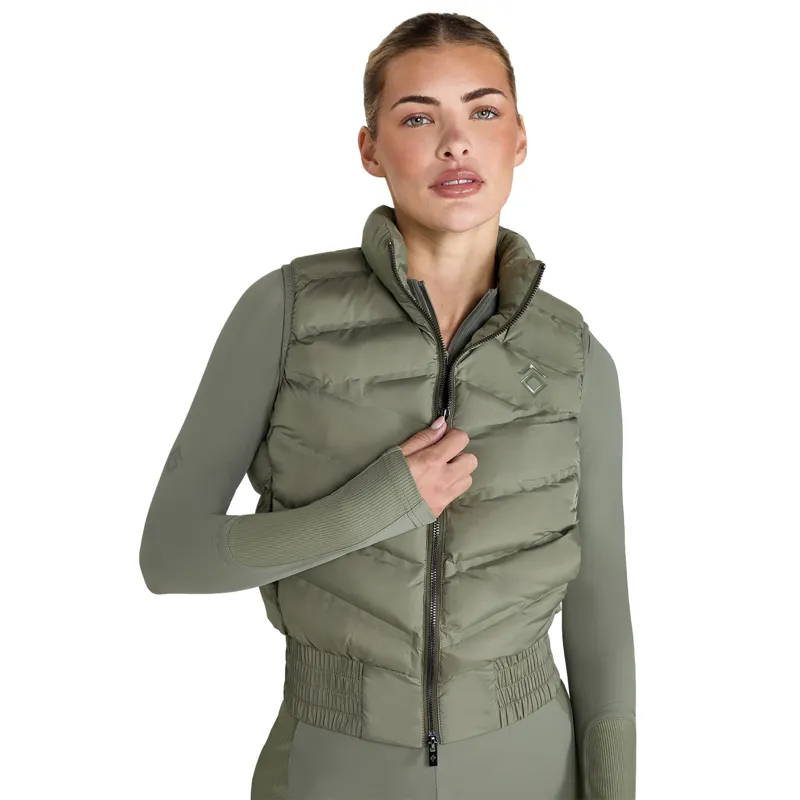 Aztec Diamond Lightweight Ladies Gilet - Sage