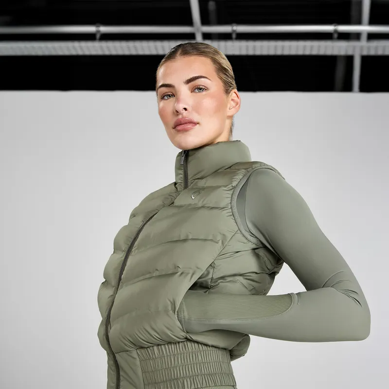 Aztec Diamond Lightweight Ladies Gilet - Sage-4