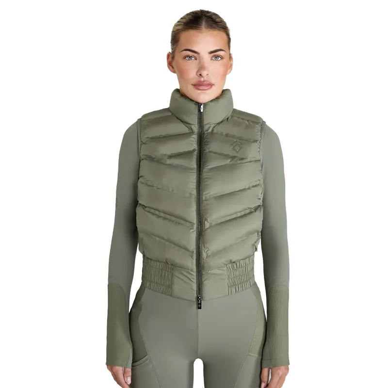 Aztec Diamond Lightweight Ladies Gilet - Sage-3
