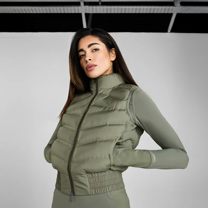 Aztec Diamond Lightweight Ladies Gilet - Sage-5