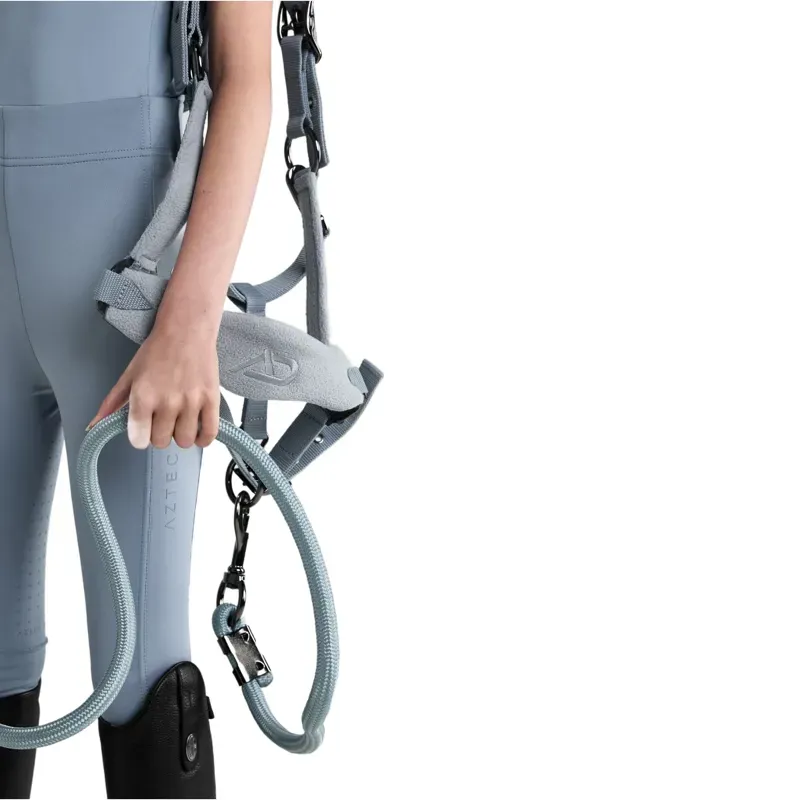 Aztec Diamond Panel Headcollar - Ash Blue-6