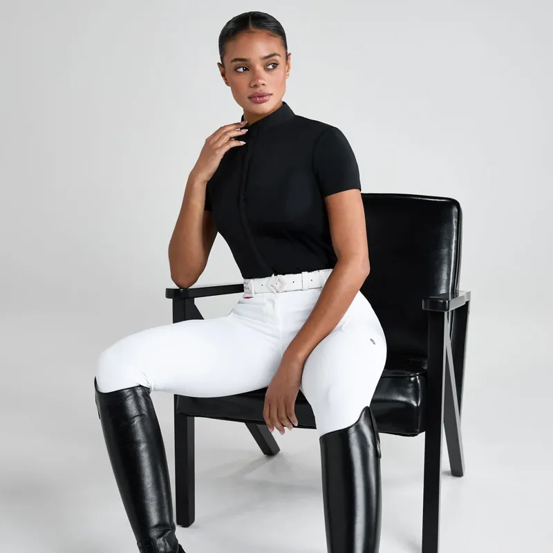 Aztec Diamond Premium Lightweight Womens Short Sleeve Shirt - Black-5