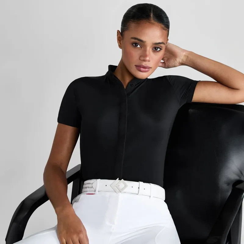 Aztec Diamond Premium Lightweight Womens Short Sleeve Shirt - Black-6