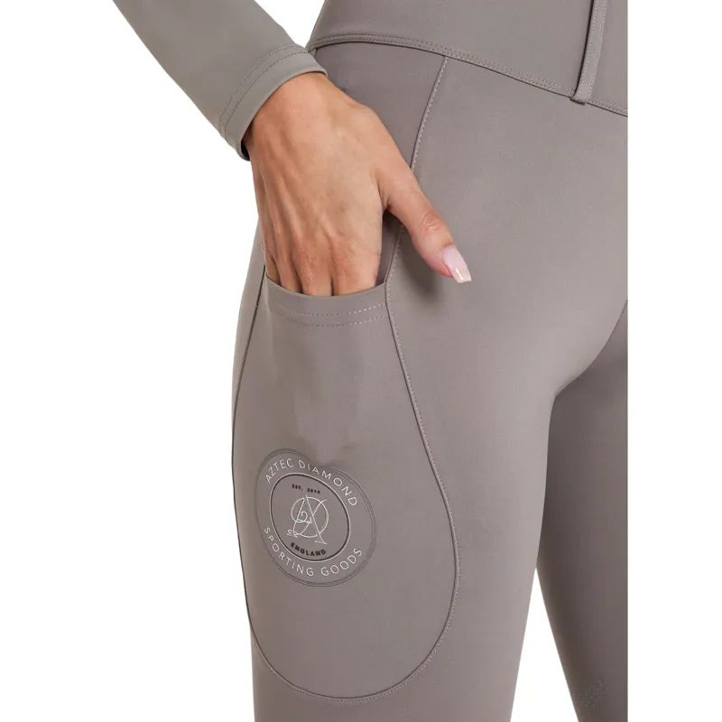 Aztec Diamond Sporting Goods Womens Knee Grip Riding Tights - Stone Pre-Order-4