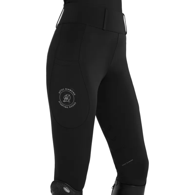 Aztec Diamond Sporting Goods Womens Knee Grip Riding Tights - Black Pre-Order