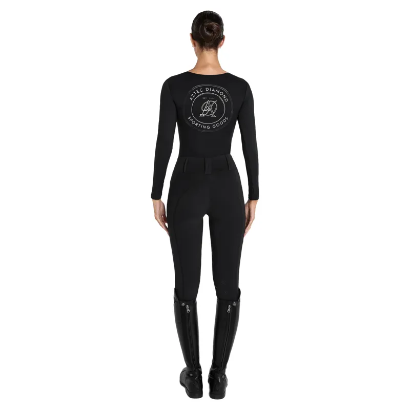 Aztec Diamond Sporting Goods Womens Knee Grip Riding Tights - Black Pre-Order-4