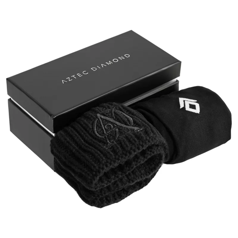 Aztec Diamond Sock and Headband Gift Box - Black