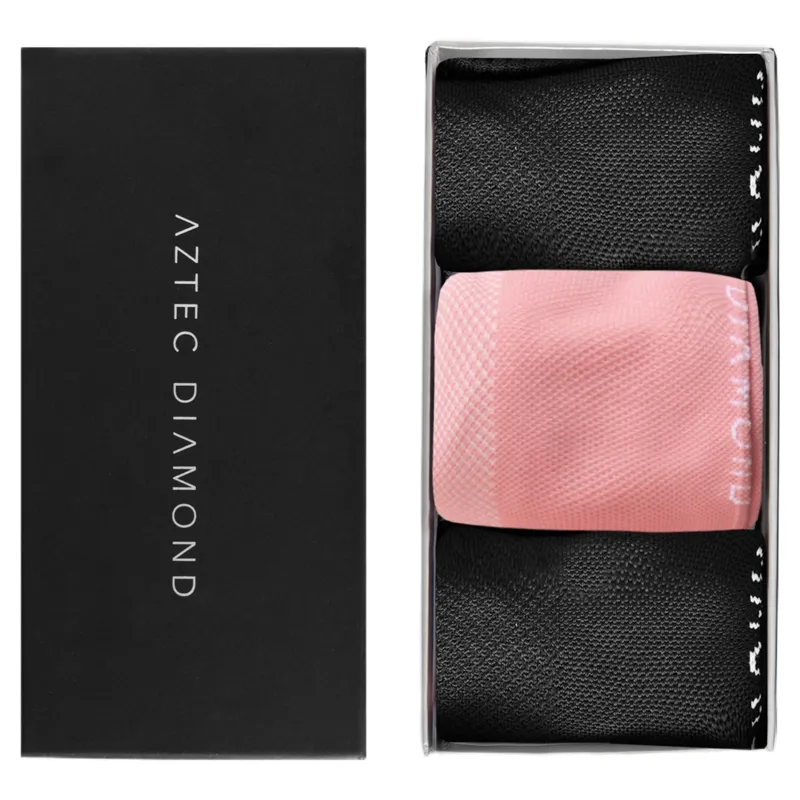 Aztec Diamond Young Rider Sock Gift Box 3 Pack - Black/Black/Pink
