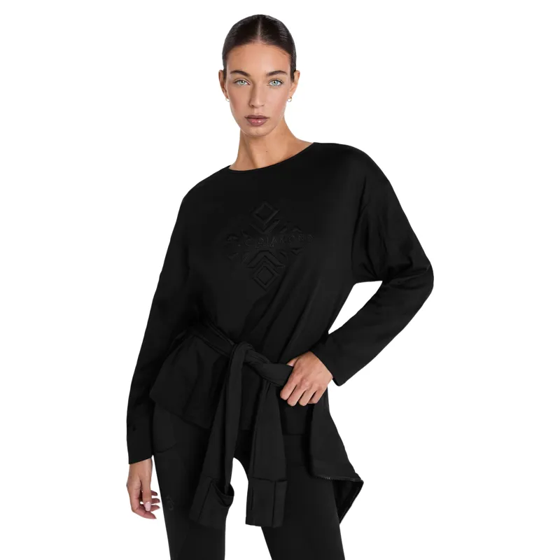 Aztec Diamond Loose Emboss Womens Tee - Black Pre-Order