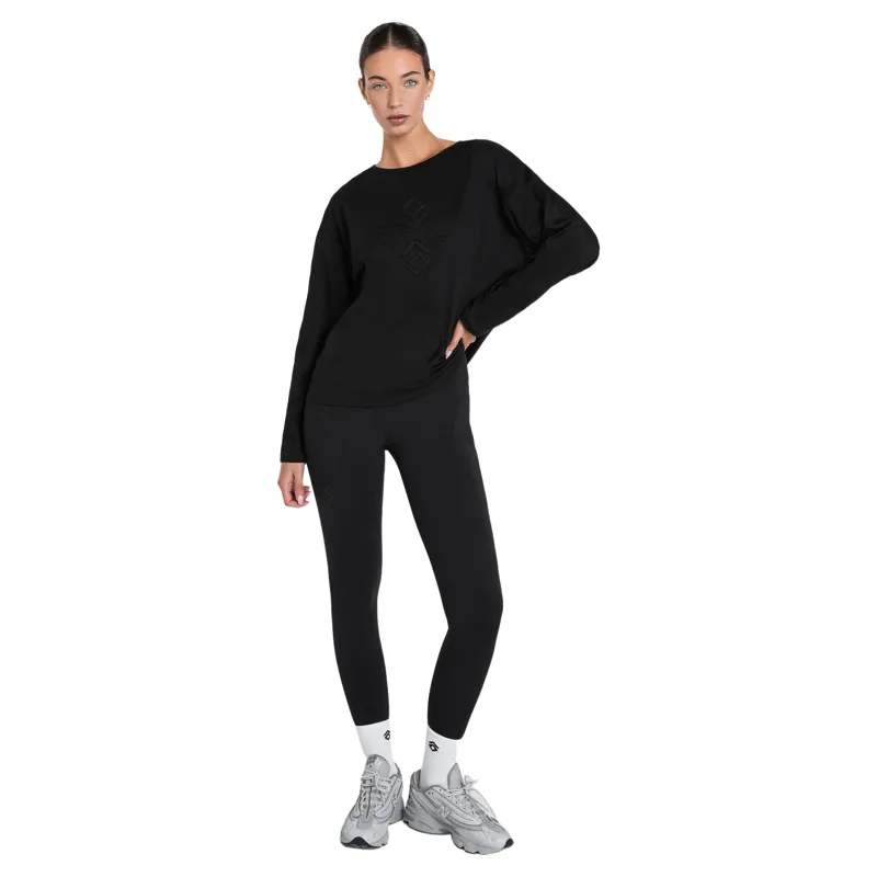 Aztec Diamond Loose Emboss Womens Tee - Black Pre-Order-3