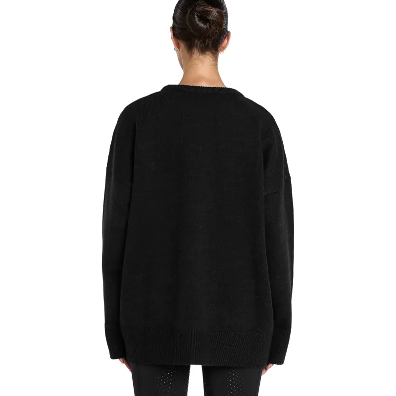 Aztec Diamond Womens Knit Crew Neck Sweater - Black Pre-Order-9