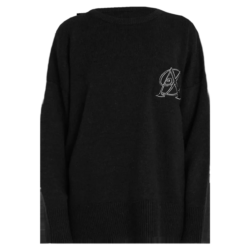 Aztec Diamond Womens Knit Crew Neck Sweater - Black Pre-Order-11