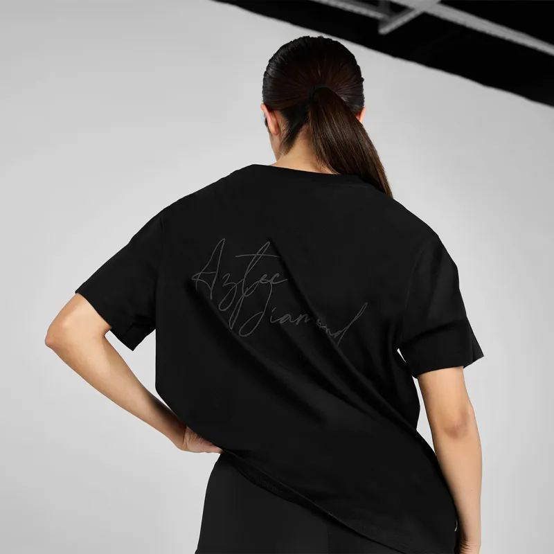 Aztec Diamond Womens Boxy Tee - Black-1