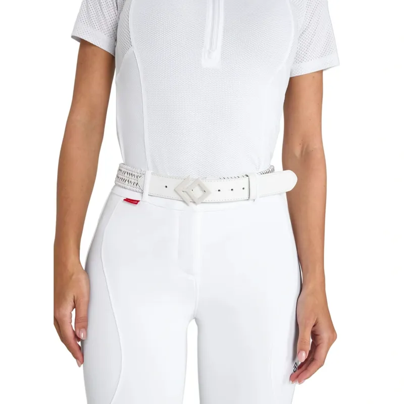 Aztec Diamond Woven Belt - White-1