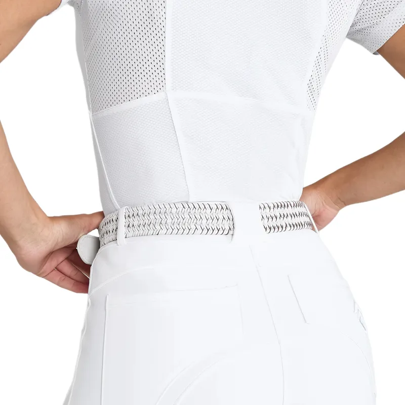 Aztec Diamond Woven Belt - White-2