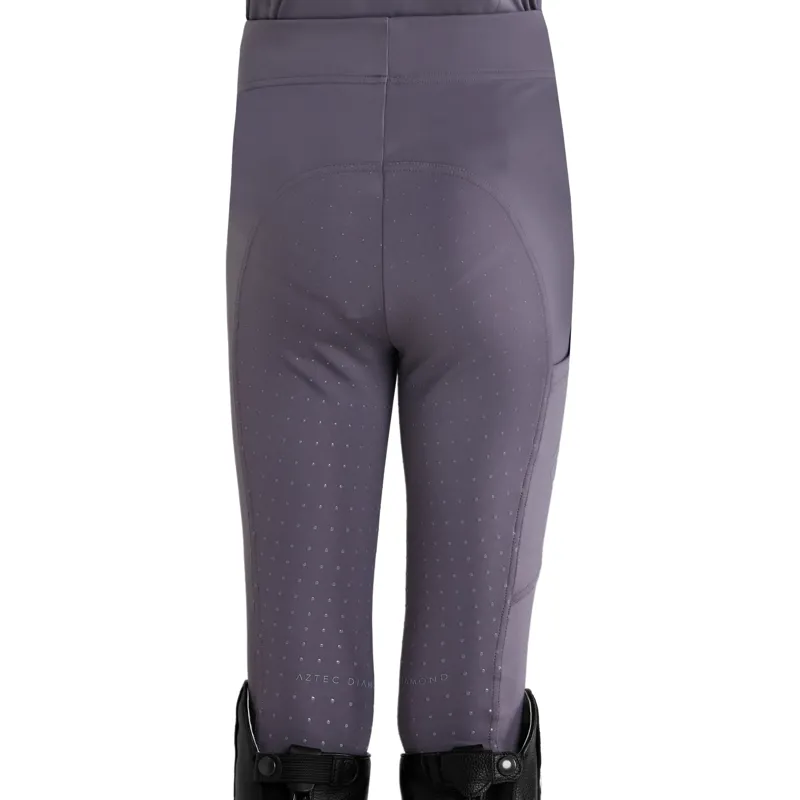 Aztec Diamond Young Rider Full Grip Junior Riding Leggings - Amethyst Pre-Order-2