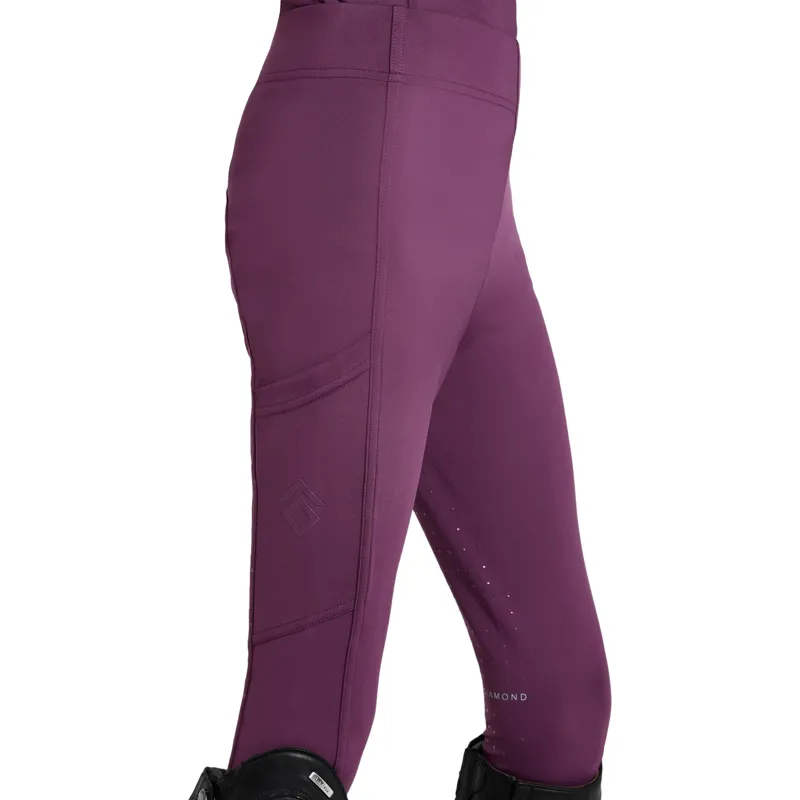 Aztec Diamond Young Rider Full Grip Riding Leggings - Plum Pre-Order-3