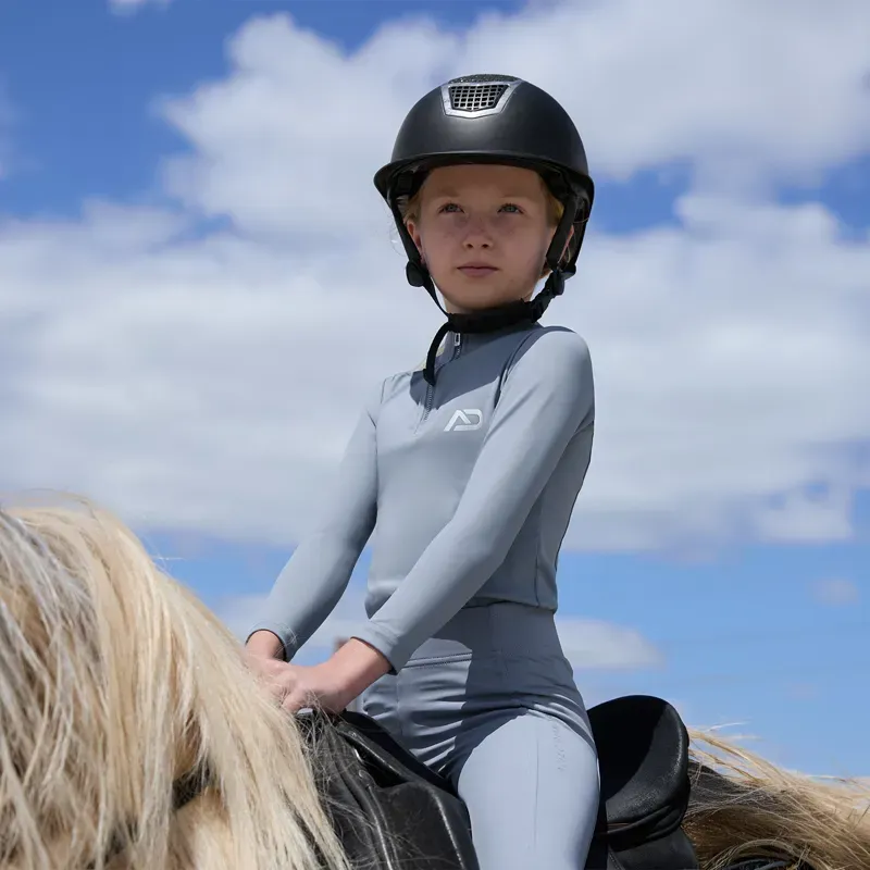 Aztec Diamond Young Rider Long Sleeve Junior Base Layer - Ash Blue-5