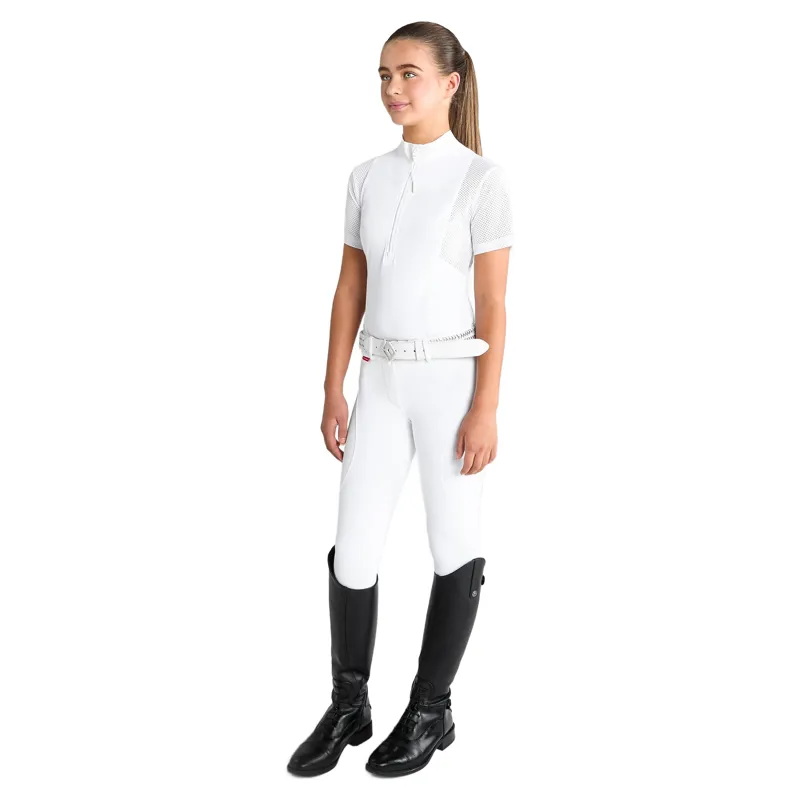 Aztec Diamond Young Rider Insert Mesh Show Shirt - White-1