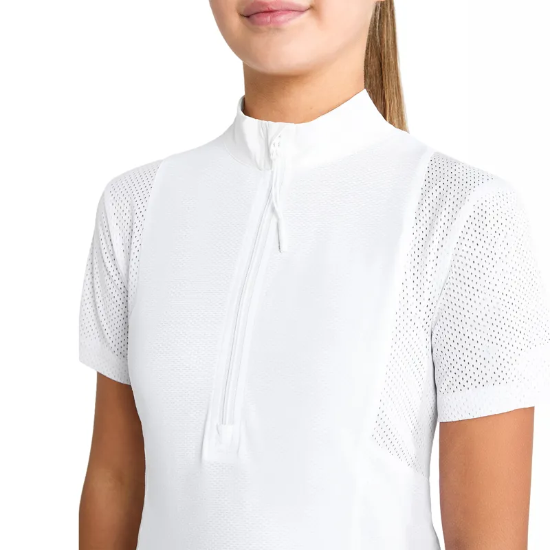 Aztec Diamond Young Rider Insert Mesh Show Shirt - White-2