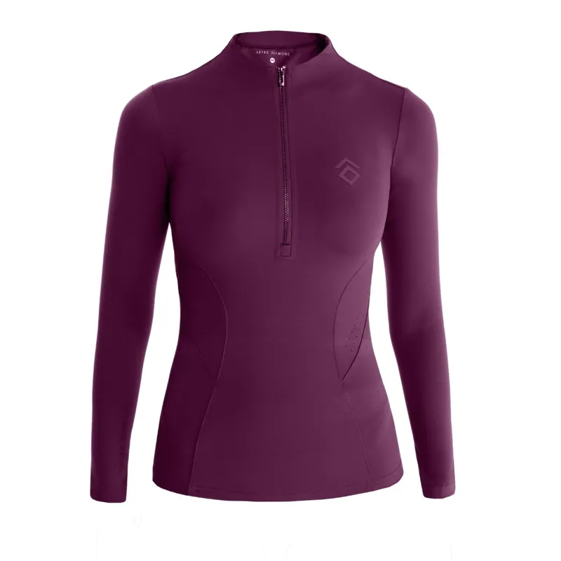 Aztec Diamond Core Long Sleeve Womens Base Layer - Plum Pre-Order-2