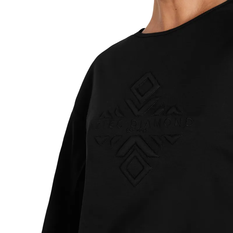 Aztec Diamond Loose Emboss Womens Tee - Black Pre-Order-4