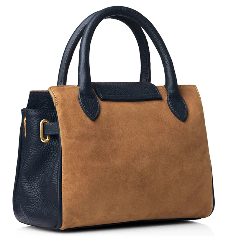 Fairfax and Favor Mini Windsor Handbag - Tan/Navy-3