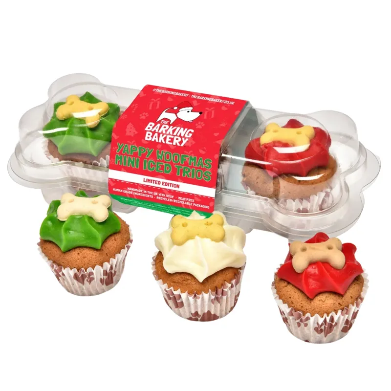 Barking Bakery Yappy Woofmas Mini Iced Cupcake Dog Treats 3 Pack-2