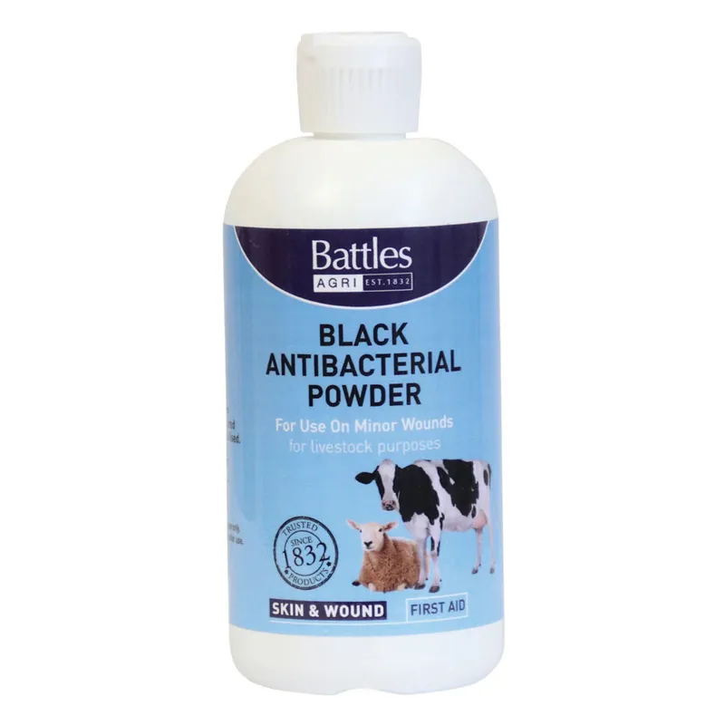 Battles Black Antibacterial Wound Powder - 125g