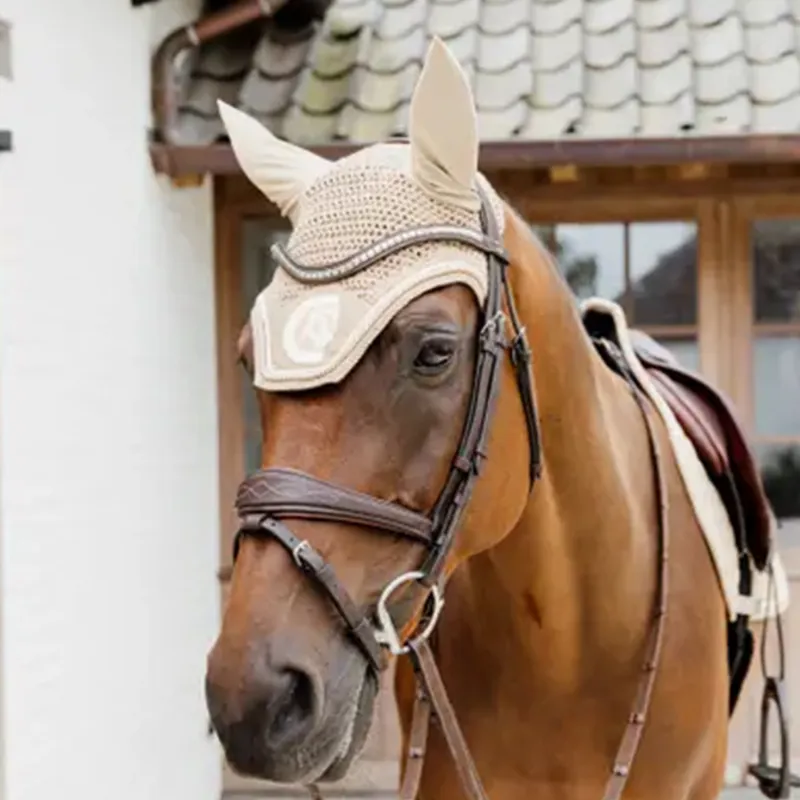 Kentucky Wellington 3D Logo Rope Fly Veil - Beige