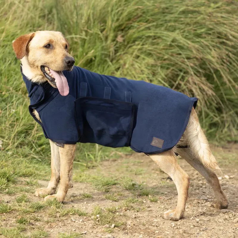 Benji and Flo Classic Drying Dog Robe - Navy-4