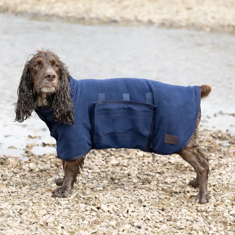 Benji and Flo Classic Drying Dog Robe - Navy