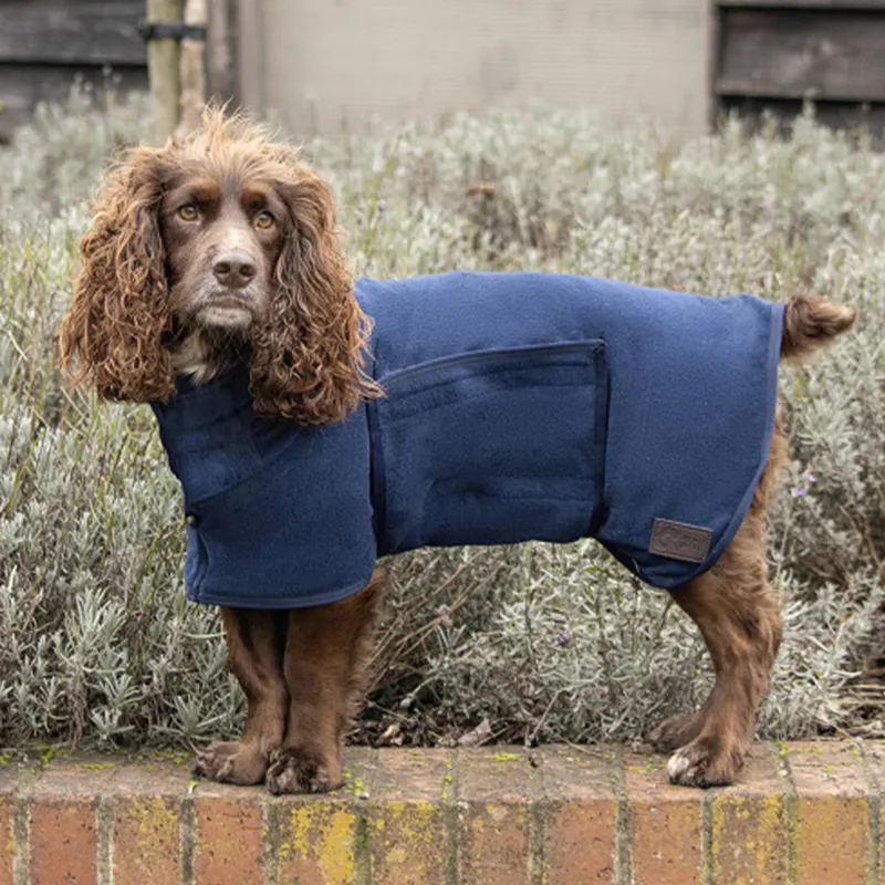 Benji and Flo Classic Drying Dog Robe - Navy-3
