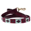 Benji and Flo Sublime Polo Leather Dog Lead - Aqua/Fig