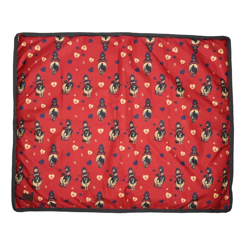 Benji and Flo Thelwell Collection Balancing Act Dog Bed - Navy/Red