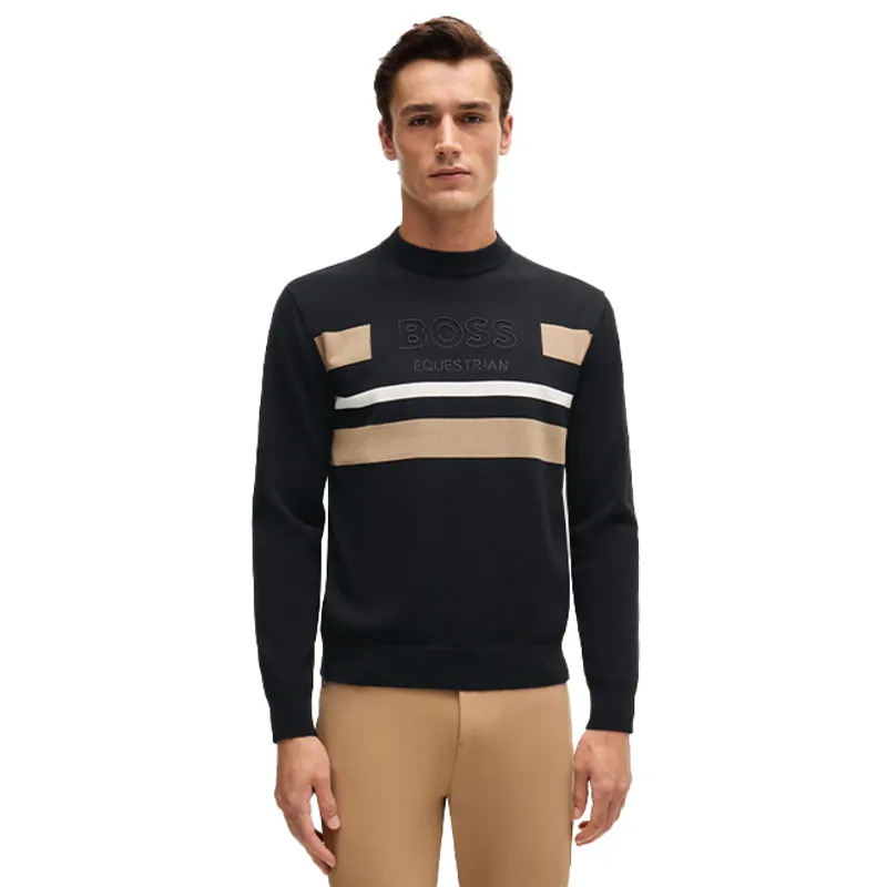BOSS Equestrian Brad Logo Mens Jumper - Black