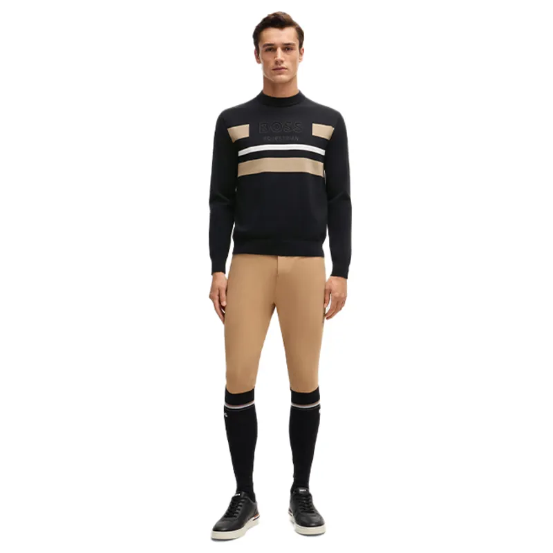 BOSS Equestrian Brad Logo Mens Jumper - Black-3
